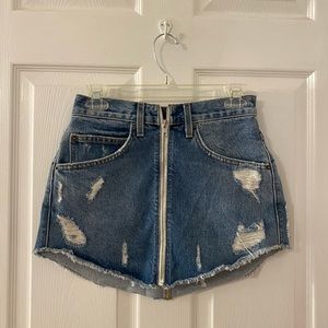 CARMAR denim zip up skirt